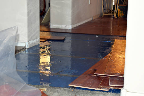 Professional Burst Pipe Cleanup technician working in Roosevelt, NY